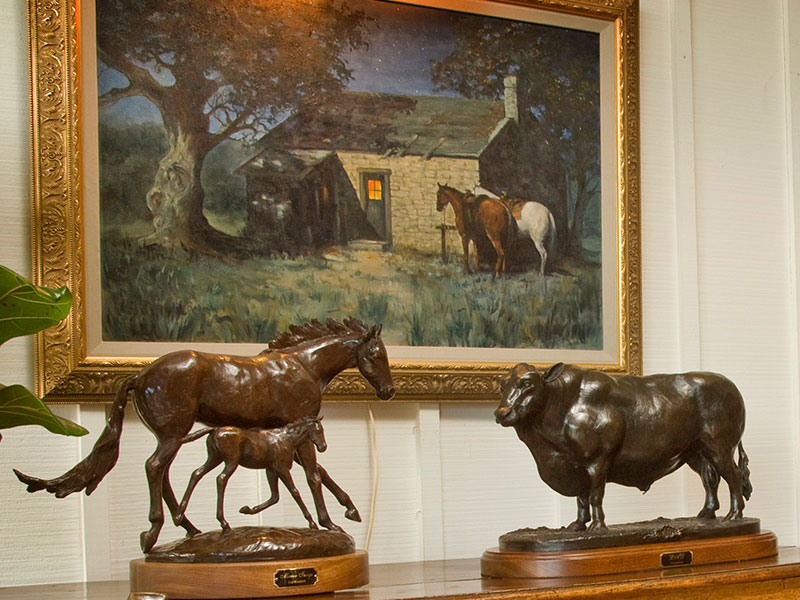 Mirror Image and Lad - bronze horse sculptures by Pat Roberts