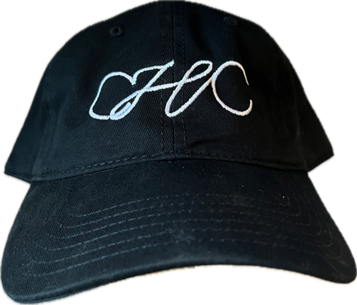BLACK MATTE CAP WITH SILVER CALIFORNIA HORSE CENTER (CHC) LOGO