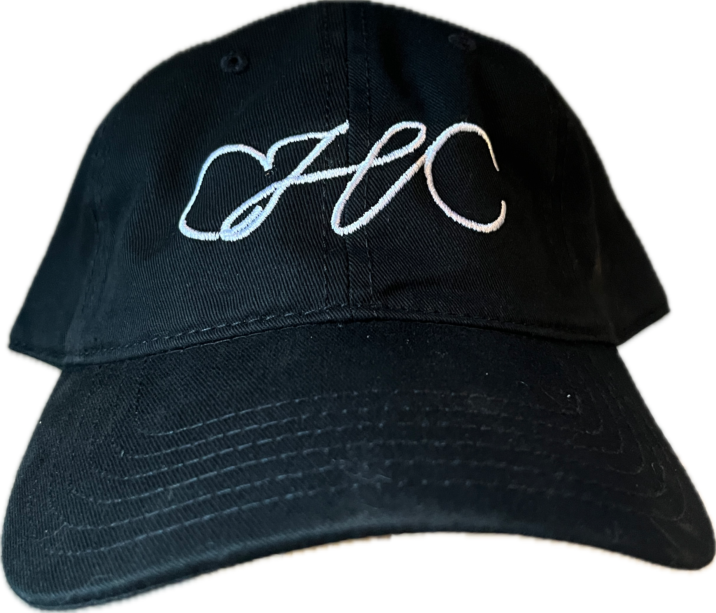 BLACK MATTE CAP WITH SILVER CALIFORNIA HORSE CENTER (CHC) LOGO