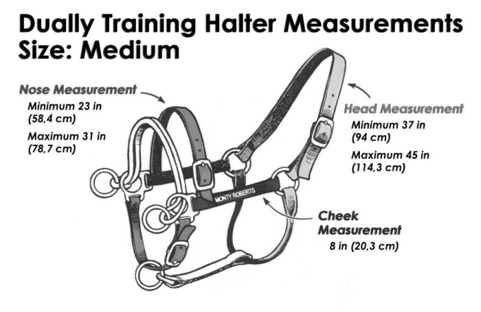 DUALLY TRAINING HALTER BLACK MEDIUM