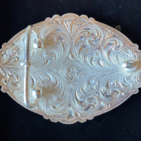 BELT BUCKLE (LARGE): MONTY ROBERTS® LOGO