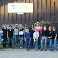 Monty Roberts Intermediate Course of Horsemanship – Course B main view showing students.